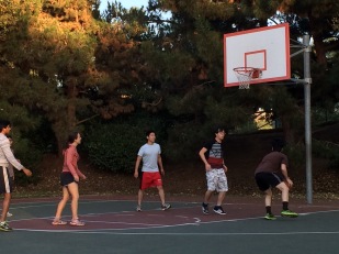 Working off calories after Lab BBQ, 2015