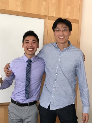 Xiang and Chang after Xiang successfully defends his thesis!